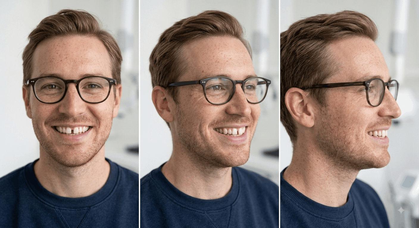 Original smile photo before AI simulation example 1