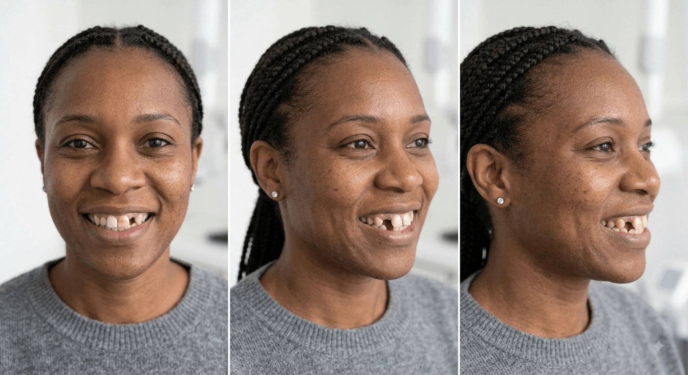 Original smile photo before AI simulation example 3